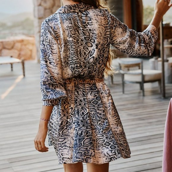 Zara Animal Print Mini Dress Size L, XL - Picture 3 of 6